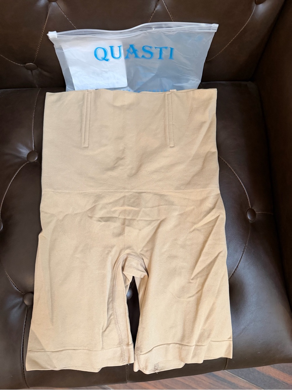 New Woman’s QUASTI High-Waist Compression Shaping Shorts Shapewear Beige XL